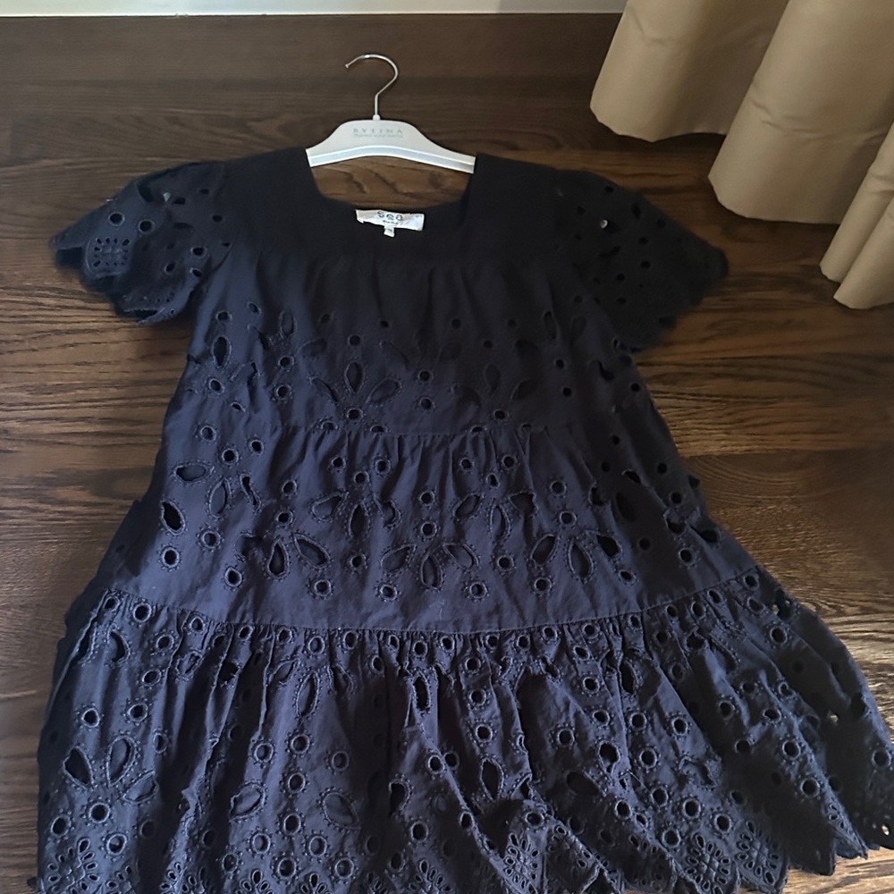 Sea New York Black Eyelet Kids Dress